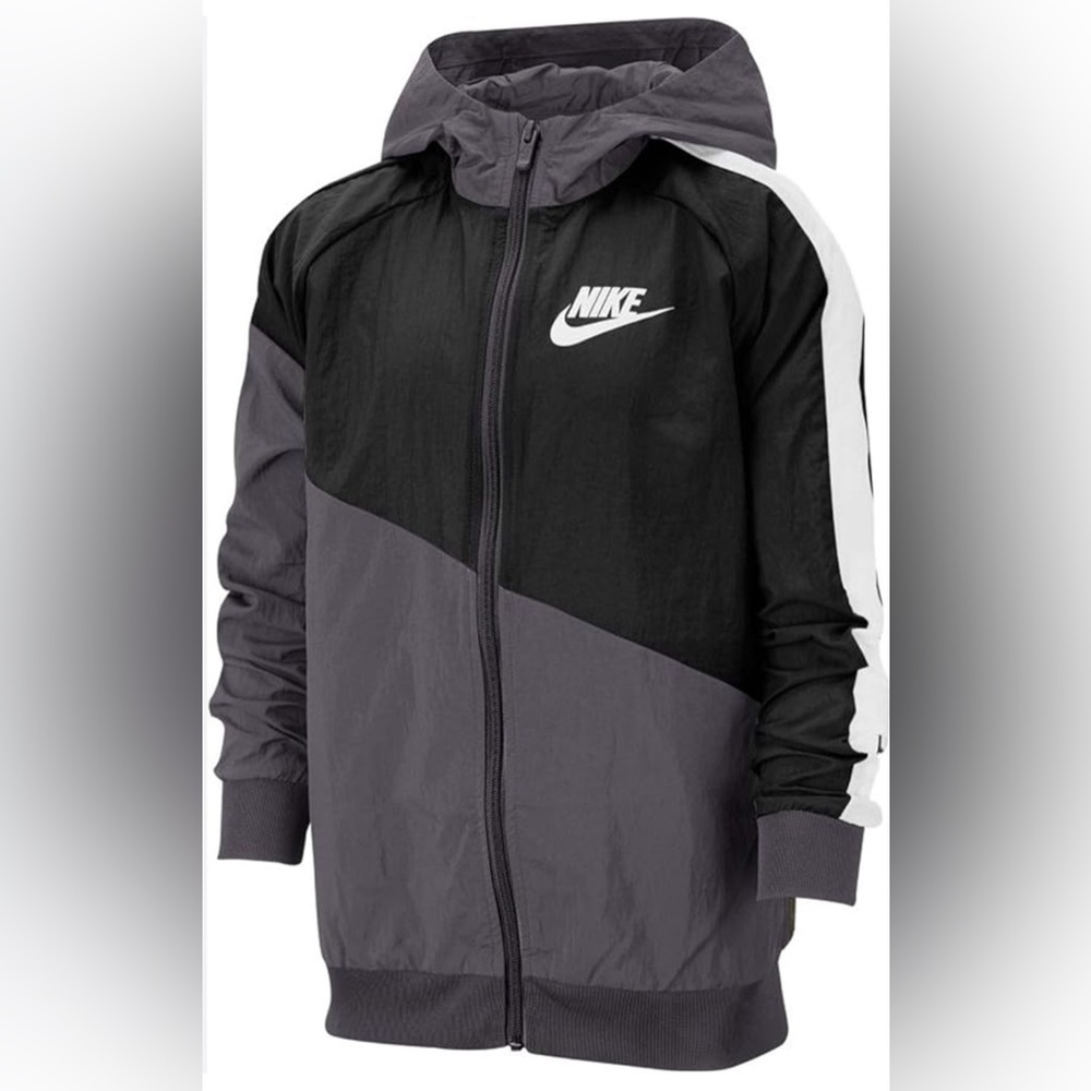 Nike Boys' Core Amplify Jacket XL nylon hooded zip up retro light wind‎ breaker